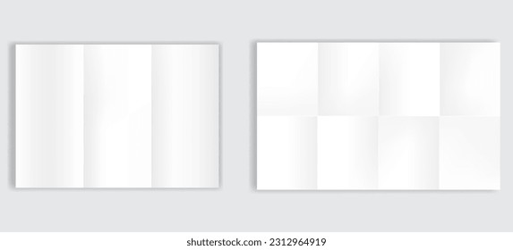 realistic empty paper folded isolated - 3d illustration