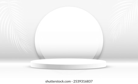 realistic empty pedestal stage backdrop for award or studio showcase vector