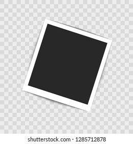 Realistic empty photo frame on transparent background. Vector illustration for your design