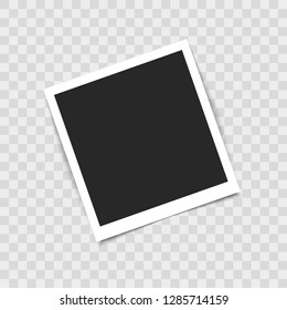 Realistic empty photo frame on transparent background. Vector illustration for your design