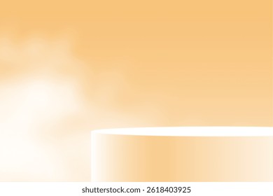 plataforma de pódio vazia realista com vetor de efeito de fumaça