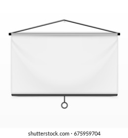 Realistic Empty Projection Screen Or Presentation Board. EPS10 Vector