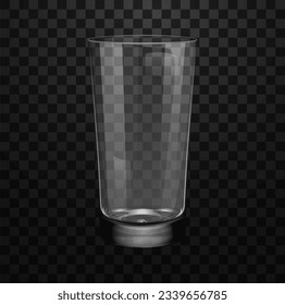 Realistic empty shot glass for vodka isolated on transparent background