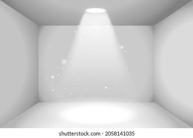 Realistic empty space of the white box with light source