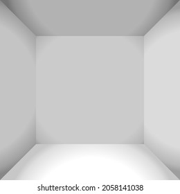 Realistic empty space of the white square box