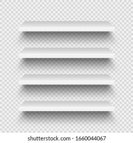 Realistic empty store shelves set. Product shelf. Grocery wall rack. Vector illustration.