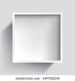 Realistic empty thin frame on light background, border for your creative project, mockup for you project. Vector design