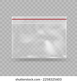 Realistic empty transparent plastic.Plastic bag on transparent background .Plastic bag isolated on background.