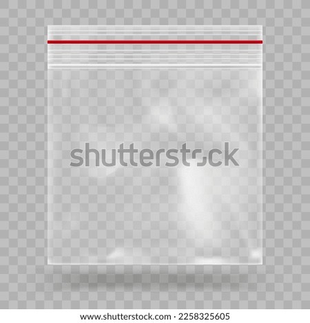 Realistic empty transparent plastic.Plastic bag on transparent background .Plastic bag isolated on background.