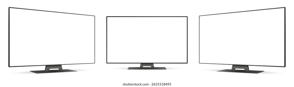 Quadro de TV vazio realista, maquete de uma TV moderna, modelo de televisão em branco