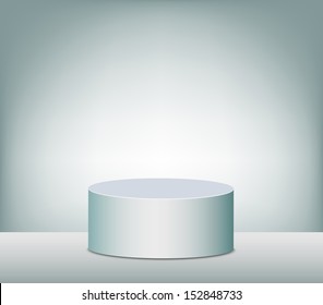 Realistic empty white podium, EPS10 vector.
