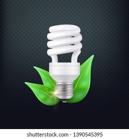 Realistic energy saving lamp vector concept isolated
