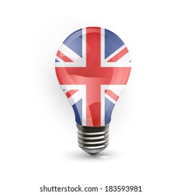 Realistic England bulb isolated over white. Vector design. 