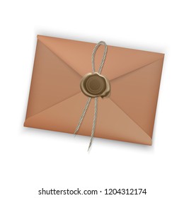 Realistic envelope closed envelope isolated on white background. Vector EPS 10 illustration mockup