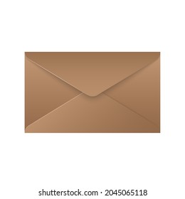 Sobre realista. Mockup sobre cerrado aislado sobre fondo blanco, letra vintage plegada. Ilustración del vector