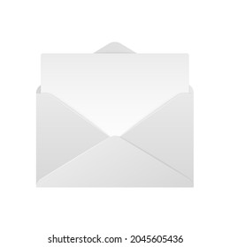Realistic envelope. Unfolded envelope mockup isolated on white background. Vector letter illustration