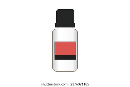 Realistic essential oil brown bottle. Mock up bottle cosmetic or medical vial, flask, flacon 3d illustration for your design Medicine bottle vector