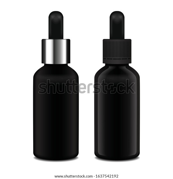 Download Realistic Essential Oil Set Black Matte Stock Vector Royalty Free 1637542192
