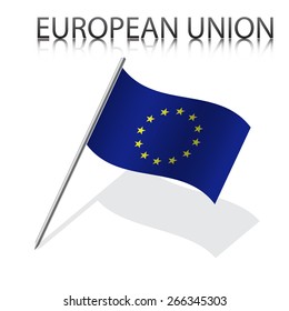 Realistic European Union flag, vector illustration
