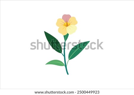 Realistic Evening Primrose flower vector art illustration