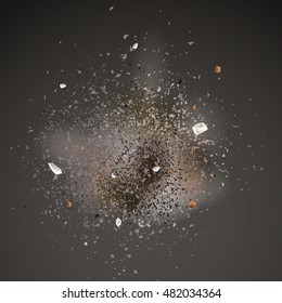 realistic explosion. a background for your banner of design