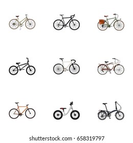 Realistic Extreme Biking, Equilibrium, Folding Sport-Cycle And Other Vector Elements. Set Of  Realistic Symbols Also Includes Bike, Bmx, Folding Objects.
