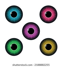 Realistic eye balls vector illustrations