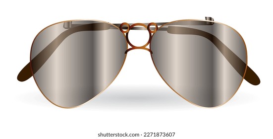 realistic eye glasses isolated on white background