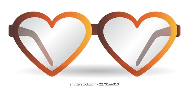 realistic eye glasses isolated on white background