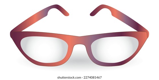 realistic eye glasses isolated on white background