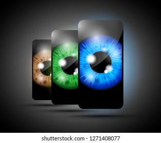 realistic eyeball on a cell mobile phone