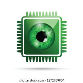 realistic eyeball on a microchip 