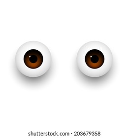 Realistic eyes brown color. Vector 10eps 