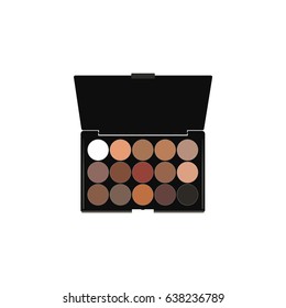 Realistic Eyeshadow Set Element. Vector Illustration Of Realistic Multicolored Palette Isolated On Clean Background. Can Be Used As Multicolored, Eyeshadow And Palette Symbols.