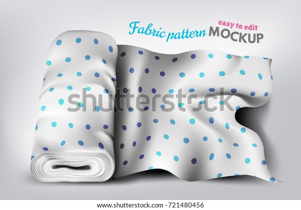 Download Realistic Fabric Pattern Mockup Roll Textile Stock Vector Royalty Free 721480456