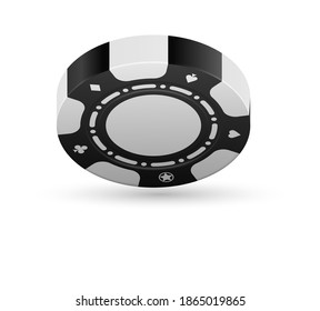 Realistic falling gambling chip isolated on white background