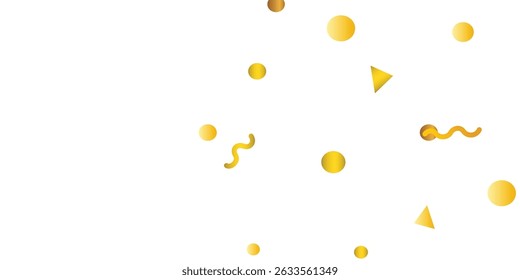 Realistic falling golden paper confetti design isolated on transparent background for party and celebration themes. Elegant golden confetti drop from top creating a soft festive design
