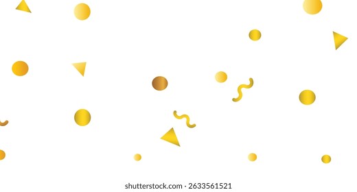 Realistic falling golden paper confetti design isolated on transparent background for party and celebration themes. Elegant golden confetti drop from top creating a soft festive design