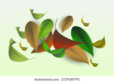 Hojas caídas realistas. Ilustración vectorial EPS10