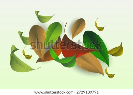 Realistic falling leaves. Vector illustration EPS10
