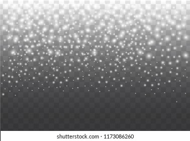 realistic falling snow on a transparent background vector