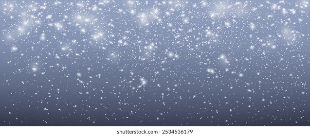 Queda realista de neve ou flocos de neve.