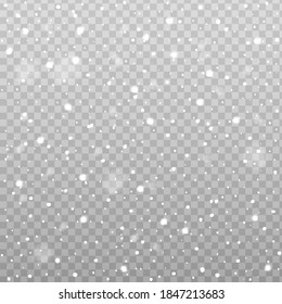 Realistic falling snow or snowflakes background. Vector illustration