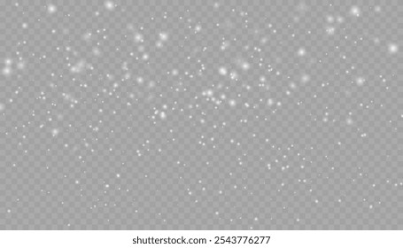 Nieve que cae realista con copos de nieve y nubes. Vector de fuertes nevadas, copos de nieve en diferentes Formas y formas. Muchos Elementos en escamas frías blancas sobre fondo transparente.