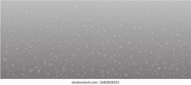 Nieve que cae realista con copos de nieve y nubes.