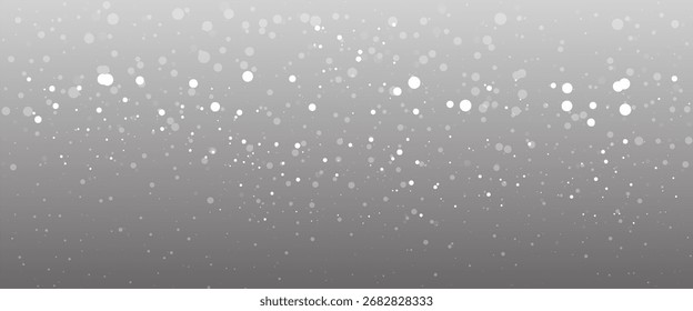 Nieve que cae realista con copos de nieve y nubes.