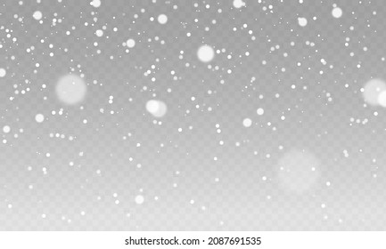 Realistic falling snow or snowflakes. Snow flakes, snow background. heavy snowfall, snowflakes in different shapes and forms.