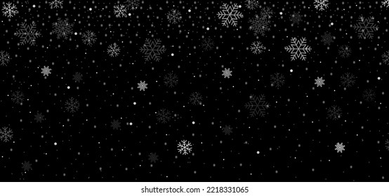 Realistic falling snow or snowflakes. Winter transparent background for Christmas or New Year card