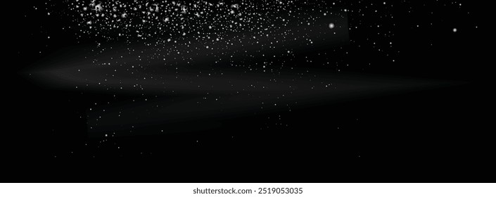 Efecto de luz bokeh realista de copos de nieve de invierno que caen