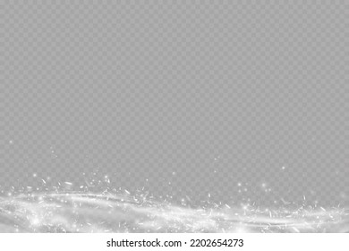 Realistic falling snow.Christmas background.Isolated on transparent background.